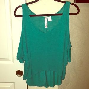 Open shoulder crop top